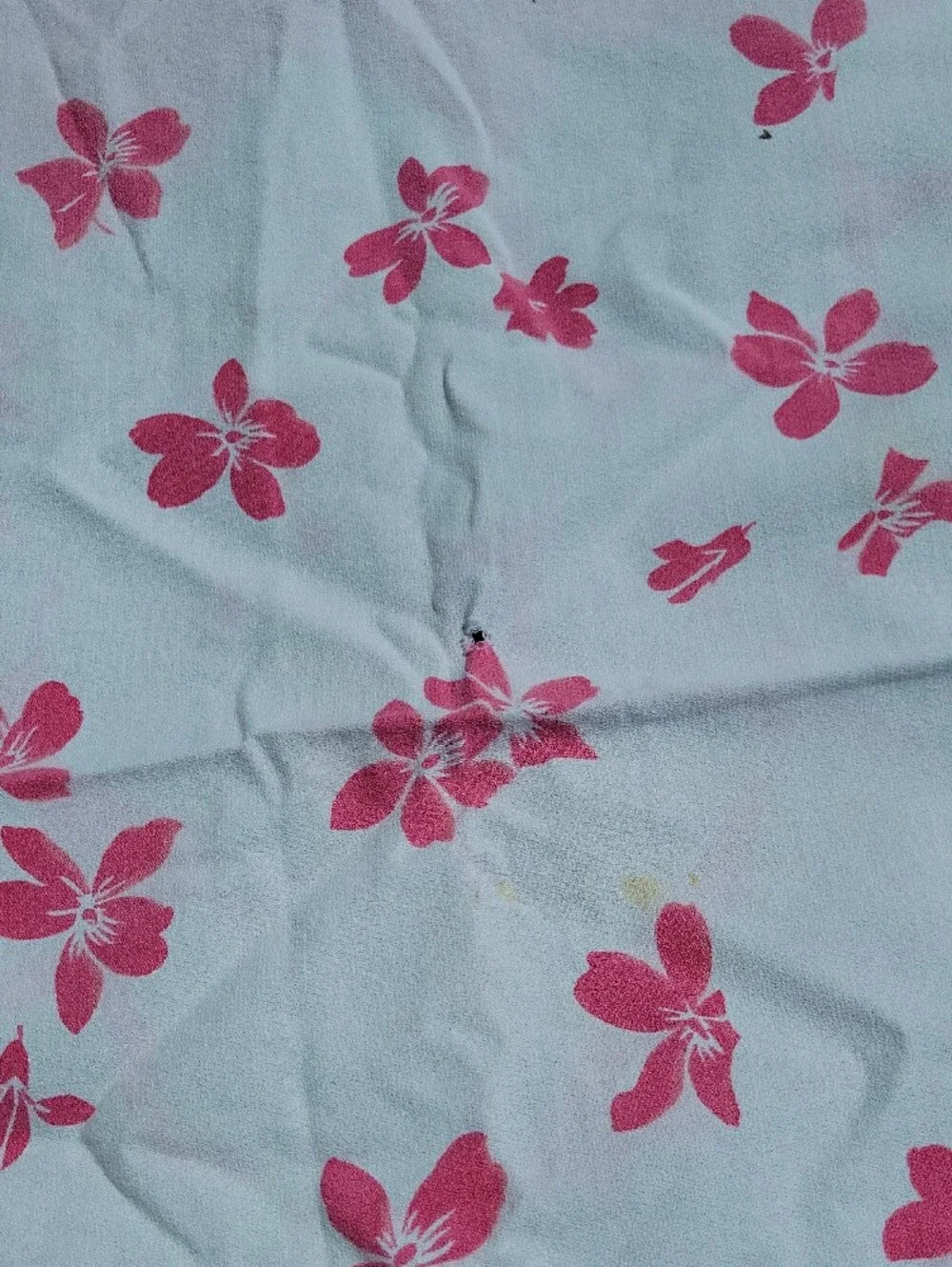 Vintage Cutter White and Pink Floral Tablecloth